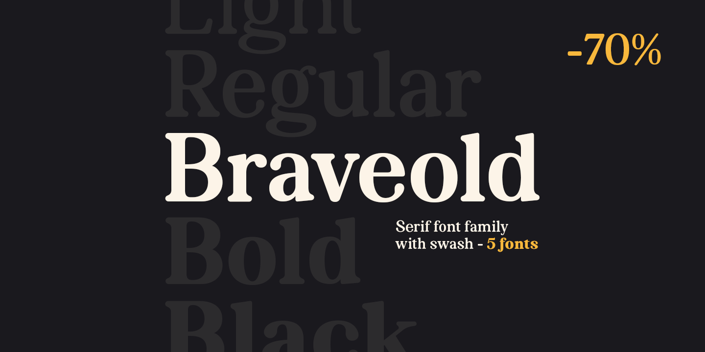 Beispiel einer Braveold Bold-Schriftart